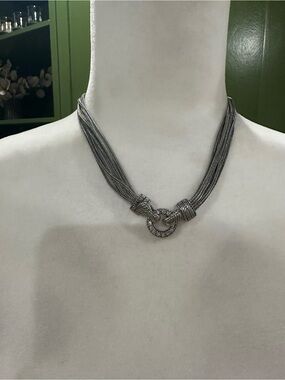 Premier Designs Silver-Tone Multi Strand Knot Necklace